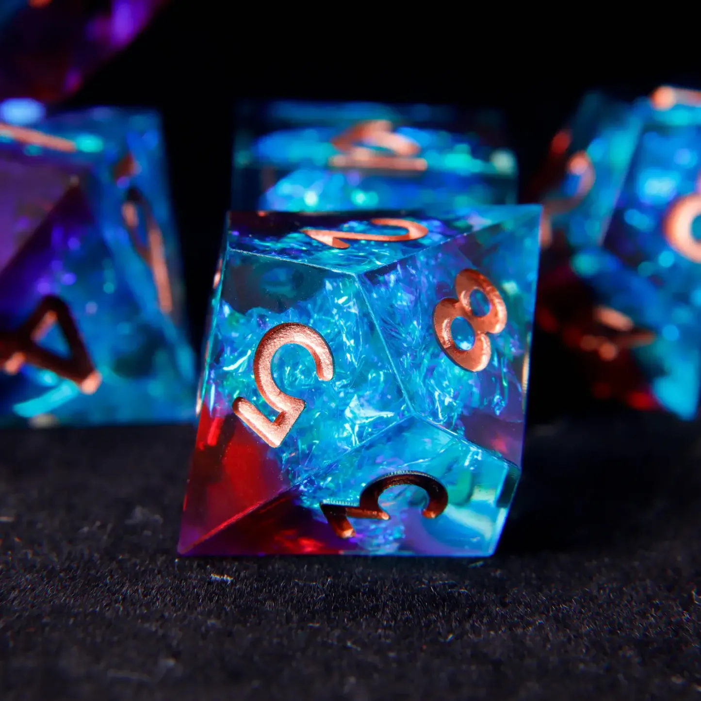 Purple & Blue D&D Dice Set – Perfect Gift for Players & Collectors