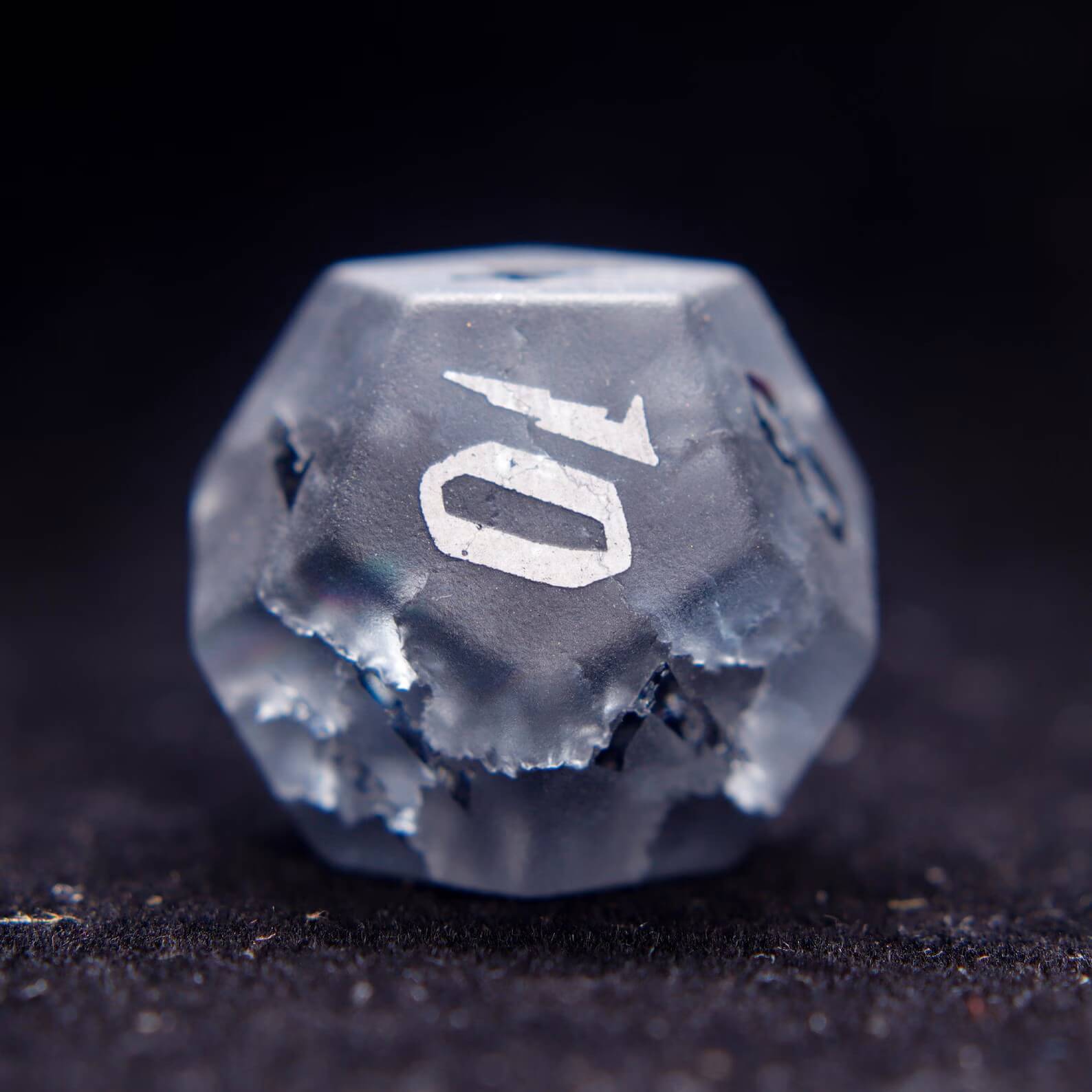 Black Sparkle D&D Gem Dice Set – Matte Black, Sharp Edge, Perfect RPG Gift for Boyfriend