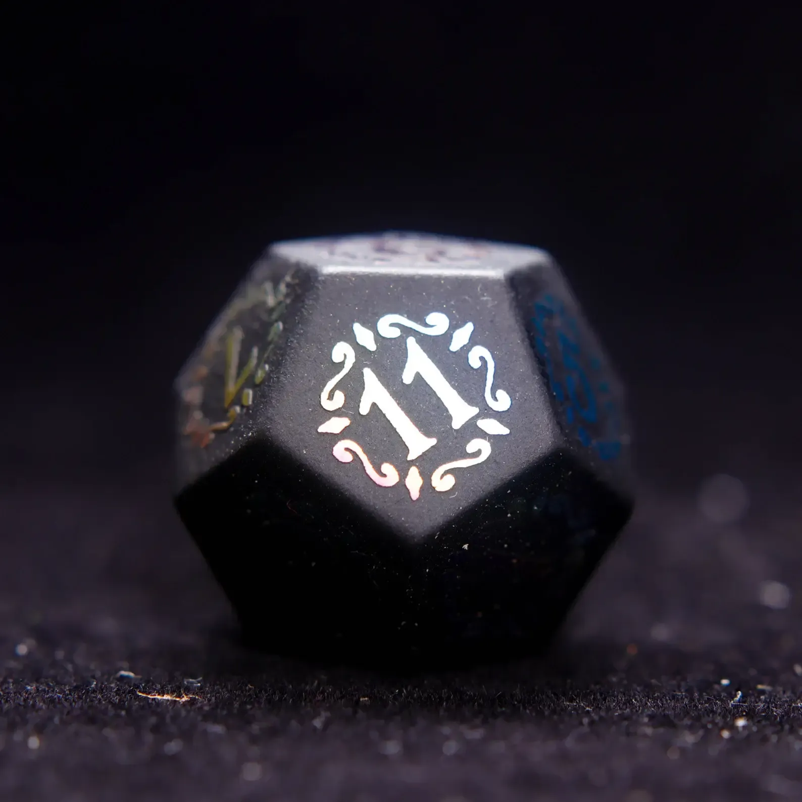 Black Obsidian D&D Gem Dice Set – Matte Black, Sharp Edge, Perfect RPG Gift for Friends