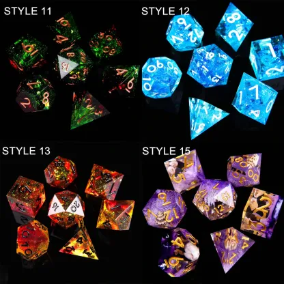 Personalized D&D Dice Set – Engraved Box, Sharp Edge Resin Polyhedral RPG Dice, Perfect Birthday Gift