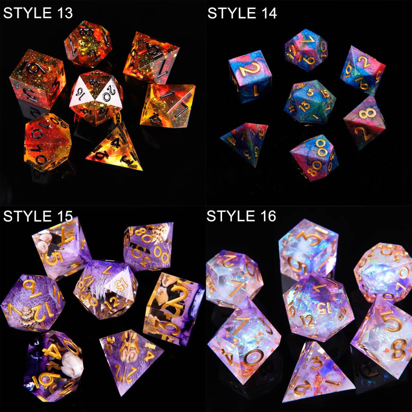 Blue Lightning DND D20 Dice