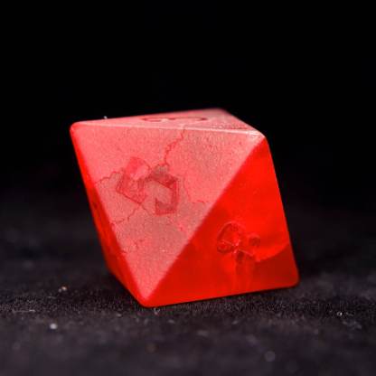 Red Glass Sharp Edge D&D Dice Set, Dungeons and Dragons Polyhedral RPG Gemstone Dice Set