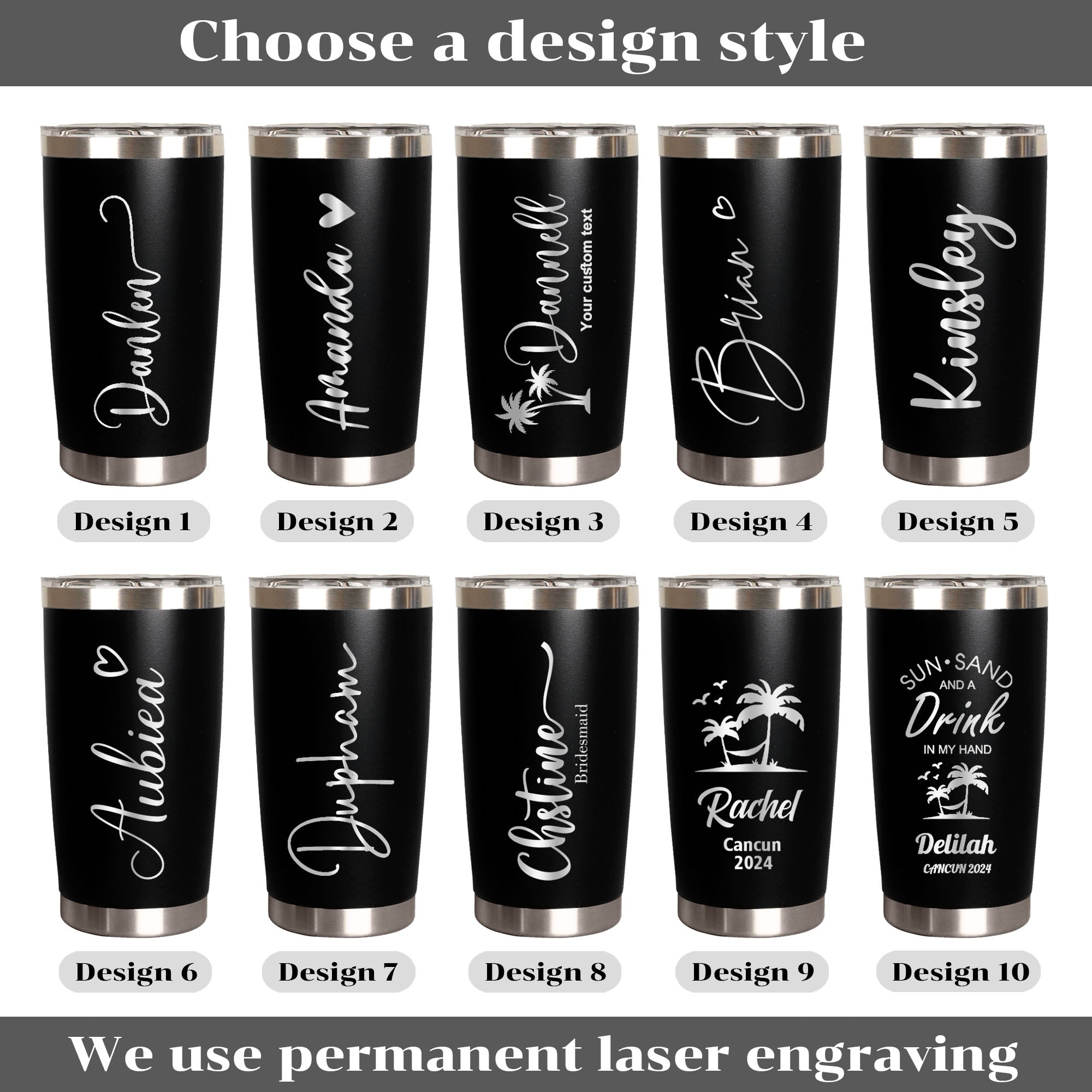 Custom Name Tumbler- Bridesmaid & Birthday Gift, Family Vacation Gift