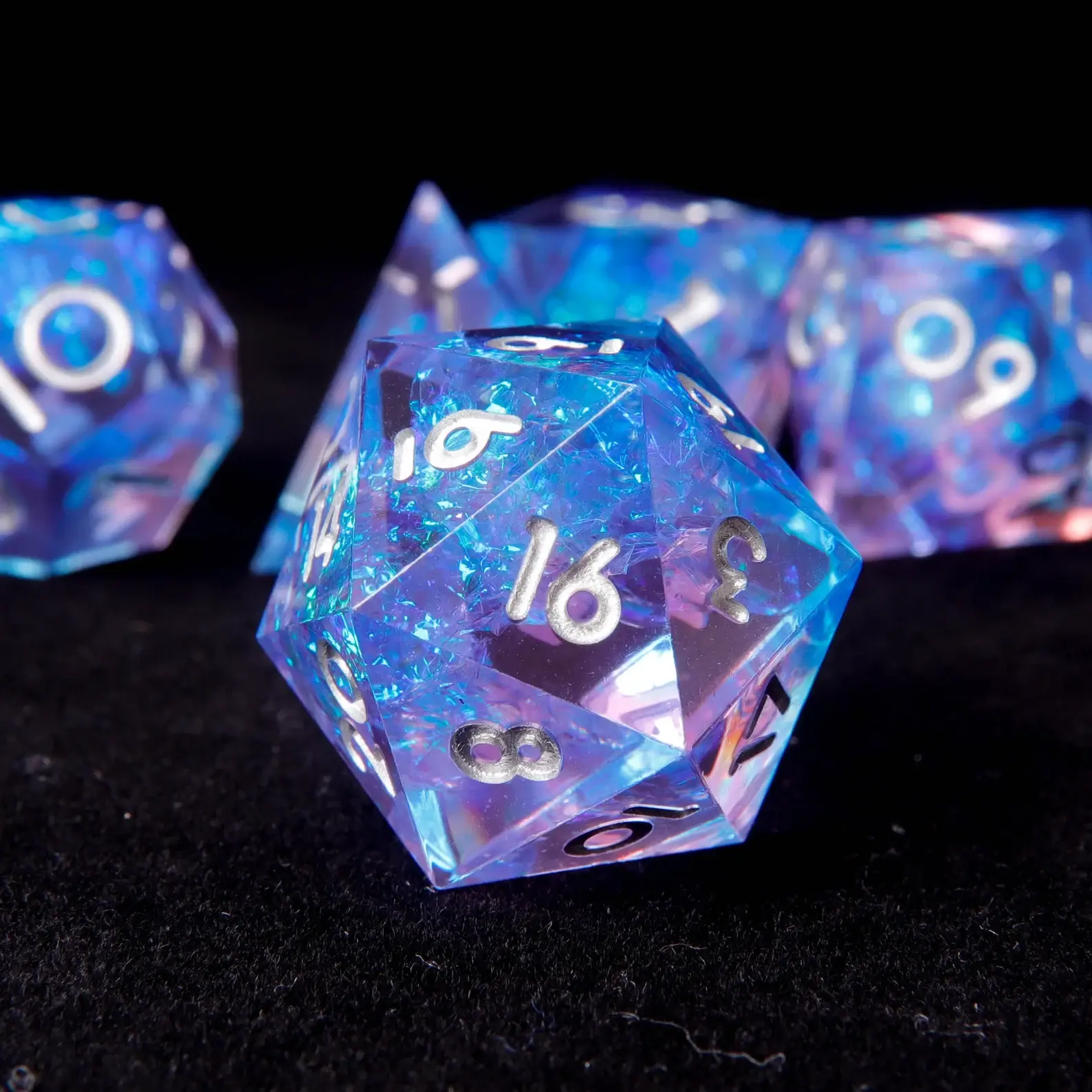Light Purple & Blue DND Dice Set – Perfect Birthday Gift, Sharp Edge D&D Polyhedral Dice (D6, D20)