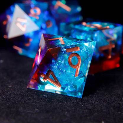 Purple & Blue D&D Dice Set – Perfect Gift for Players & Collectors
