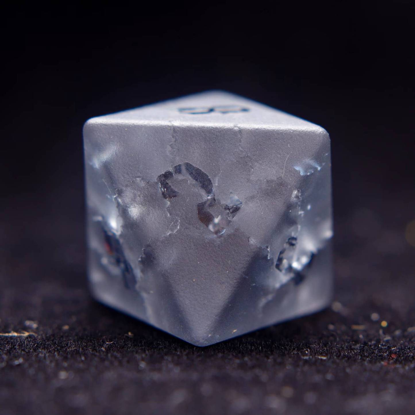 Black Sparkle D&D Gem Dice Set – Matte Black, Sharp Edge, Perfect RPG Gift for Boyfriend