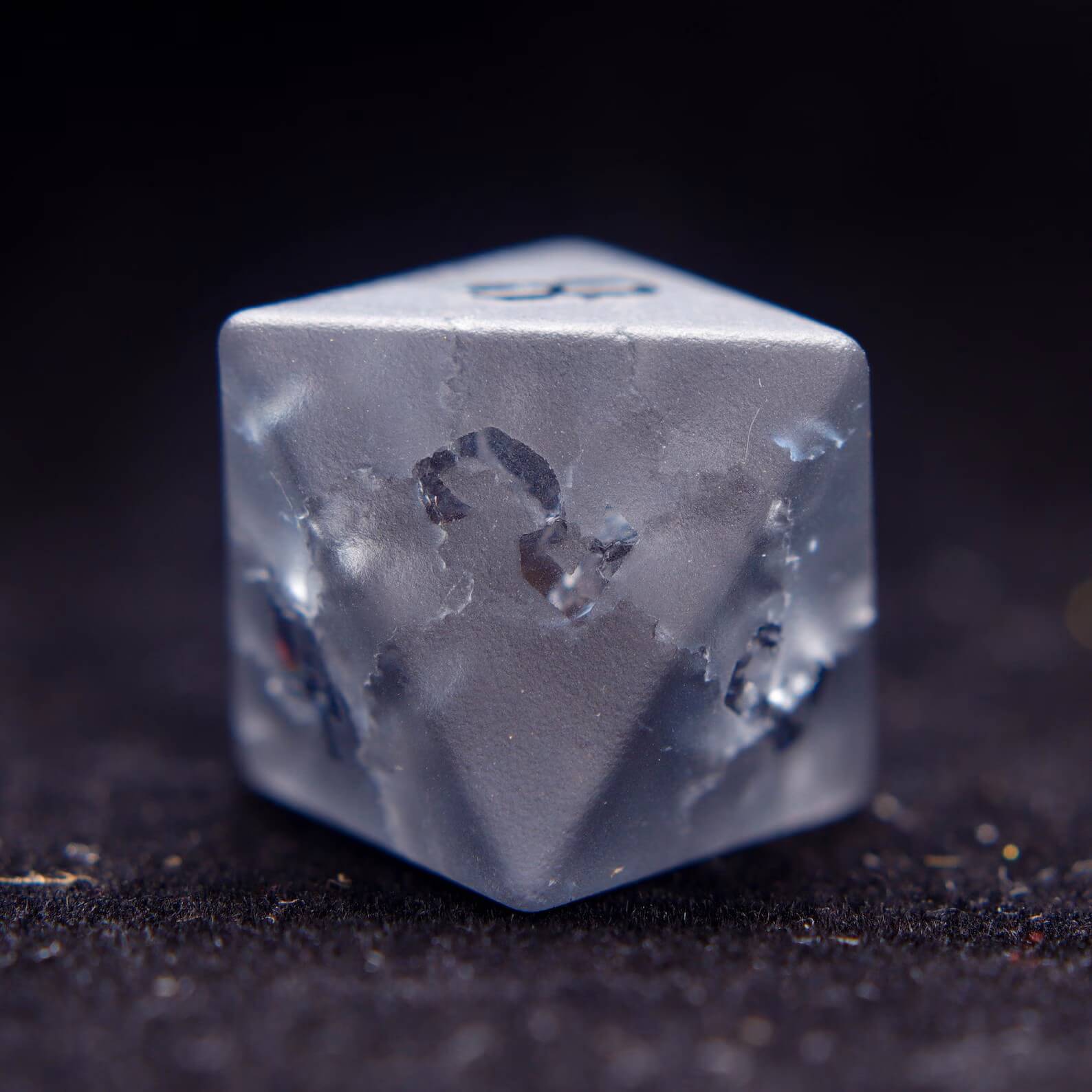 Black Sparkle D&D Gem Dice Set – Matte Black, Sharp Edge, Perfect RPG Gift for Boyfriend