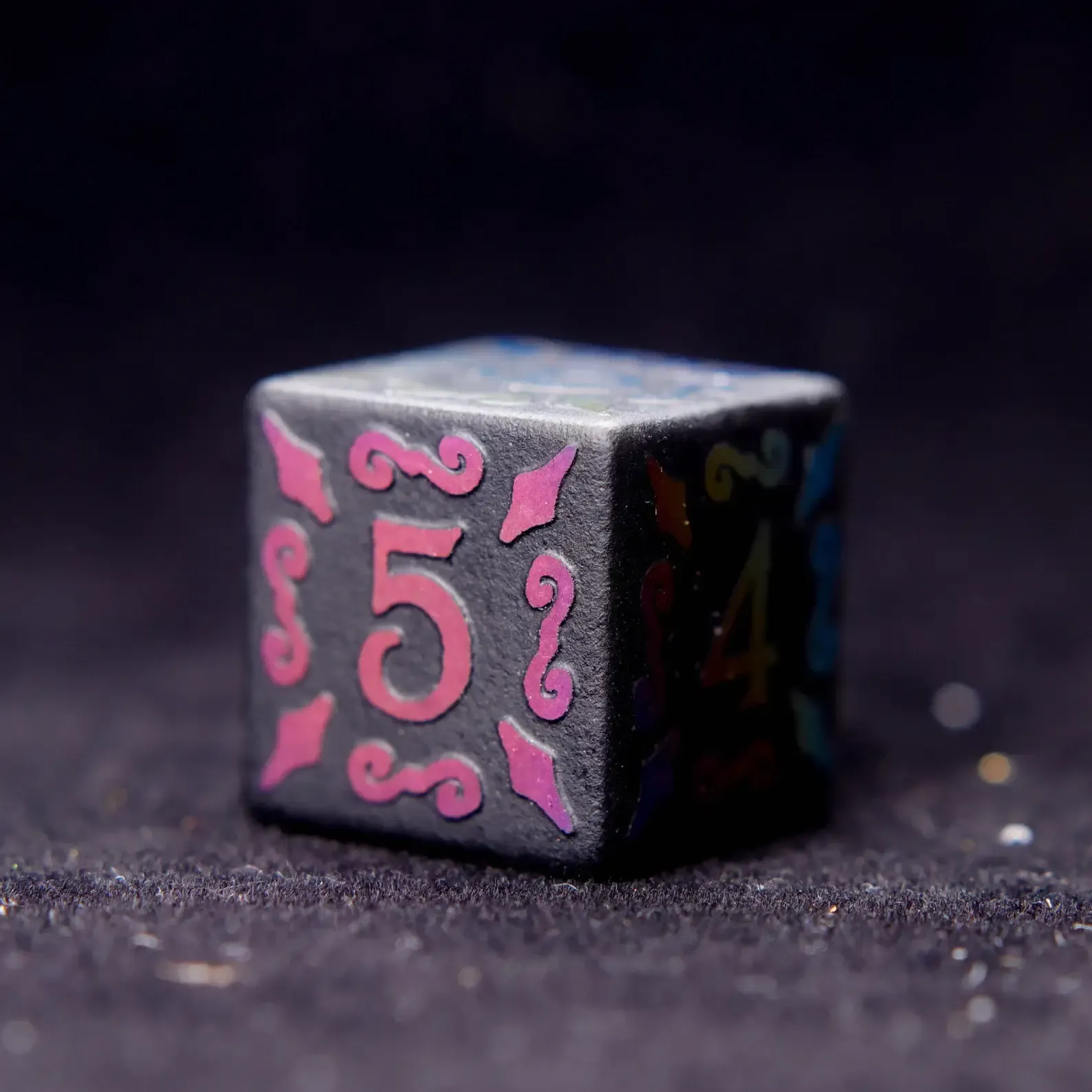 Black Obsidian D&D Gem Dice Set – Matte Black, Sharp Edge, Perfect RPG Gift for Friends