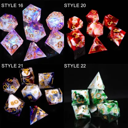 Personalized D&D Dice Set – Engraved Box, Sharp Edge Resin Polyhedral RPG Dice, Perfect Birthday Gift