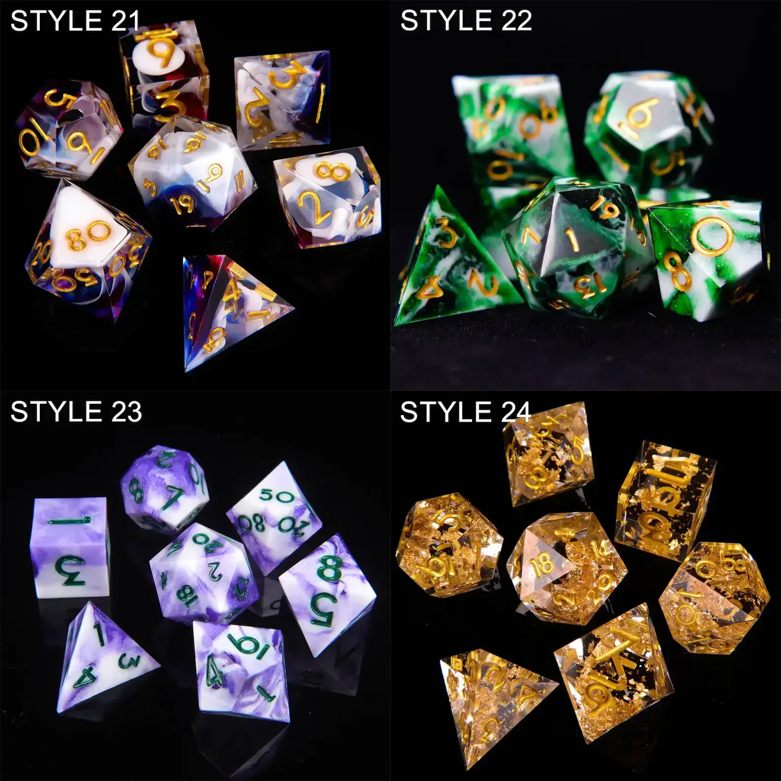 Blue Lightning DND D20 Dice