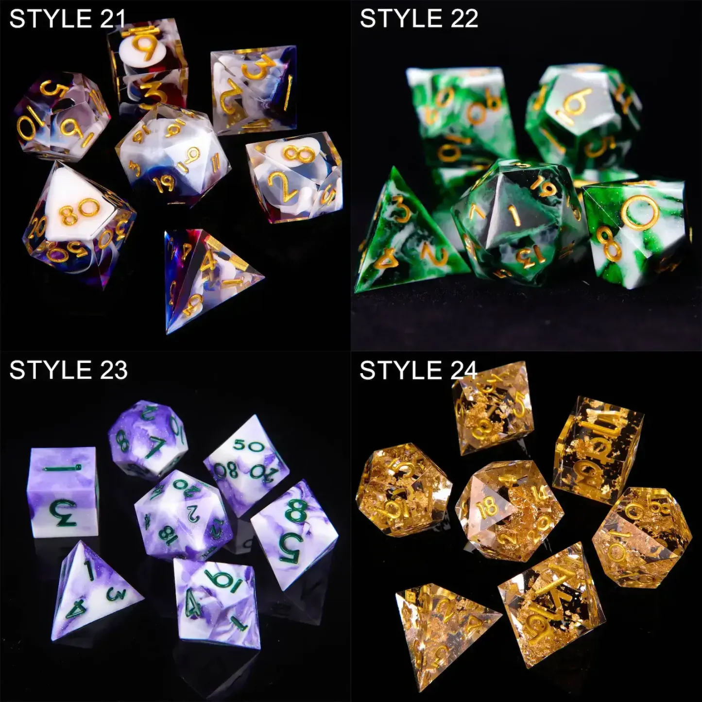 Blue Lightning DND D20 Dice