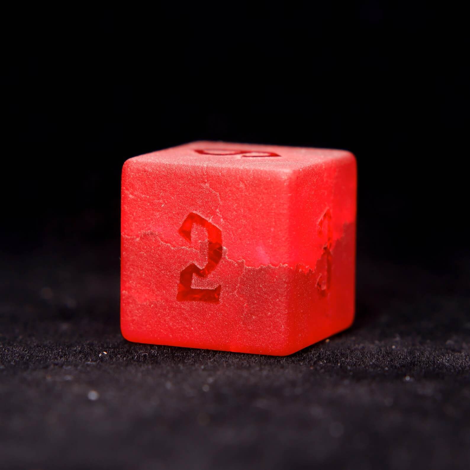 Red Glass Sharp Edge D&D Dice Set, Dungeons and Dragons Polyhedral RPG Gemstone Dice Set