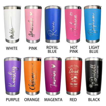 personalized 20oz stainless tumbler – beach cup