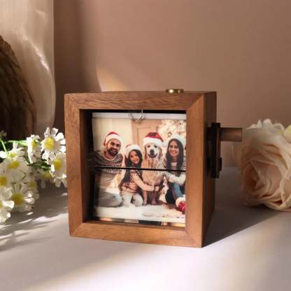 Hand-Cranked Flipbook Photo Frame – Custom Animation Box with Light, Unique Anniversary Gift