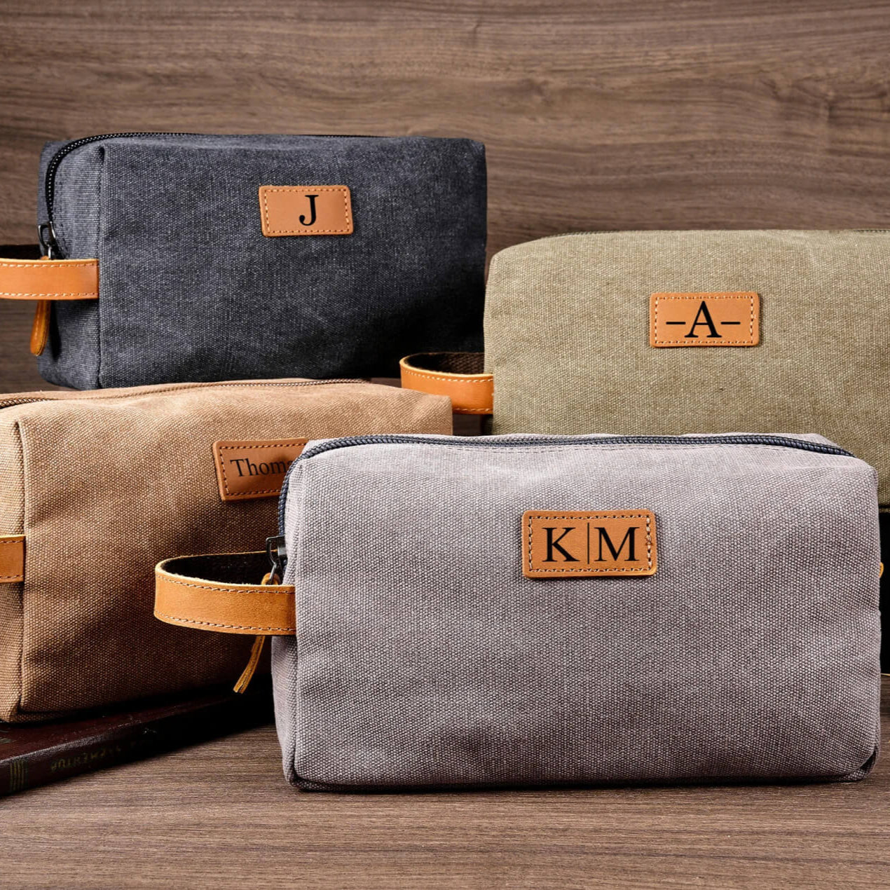 Custom Canvas Men's Toiletry Bag – Personalized Wash Bag with Name