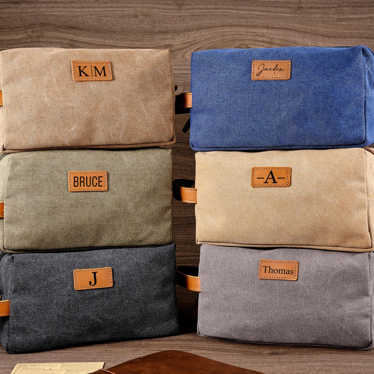 Custom Canvas Men's Toiletry Bag – Personalized Wash Bag with Name
