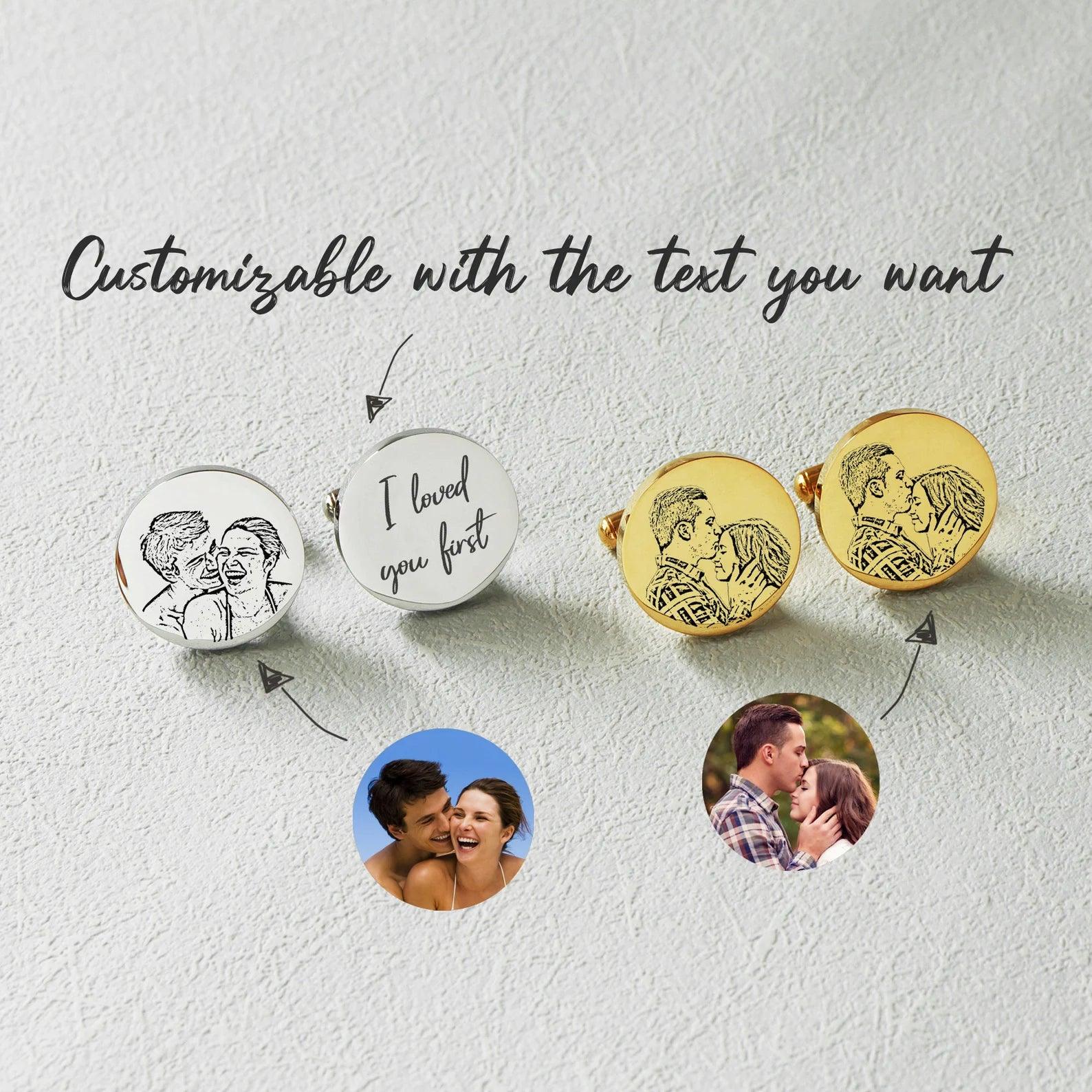 Custom Character Cufflinks Set - Personalized Cufflinks for Weddings