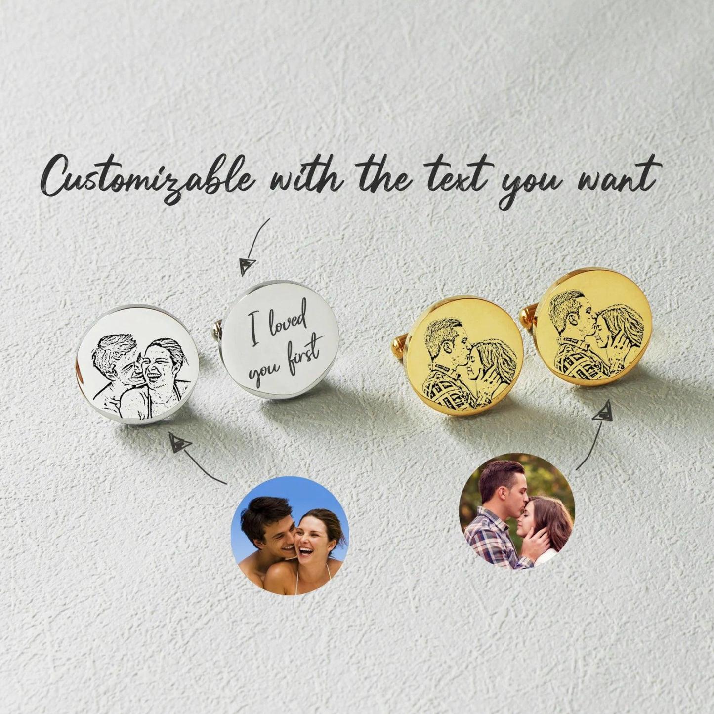 Custom Character Cufflinks Set - Personalized Cufflinks for Weddings