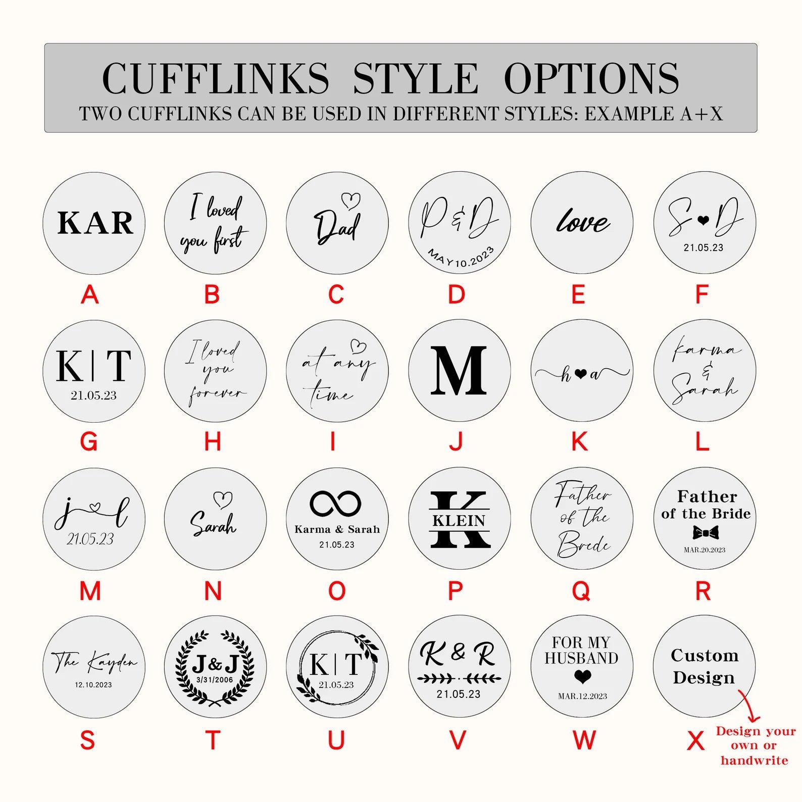 Custom Character Cufflinks Set - Personalized Cufflinks for Weddings