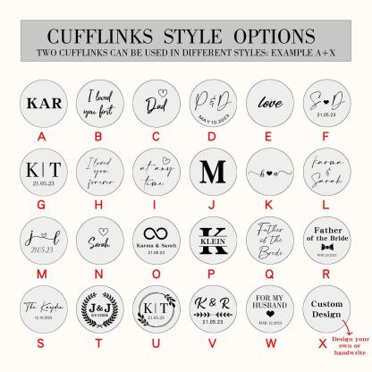 Custom Character Cufflinks Set - Personalized Cufflinks for Weddings
