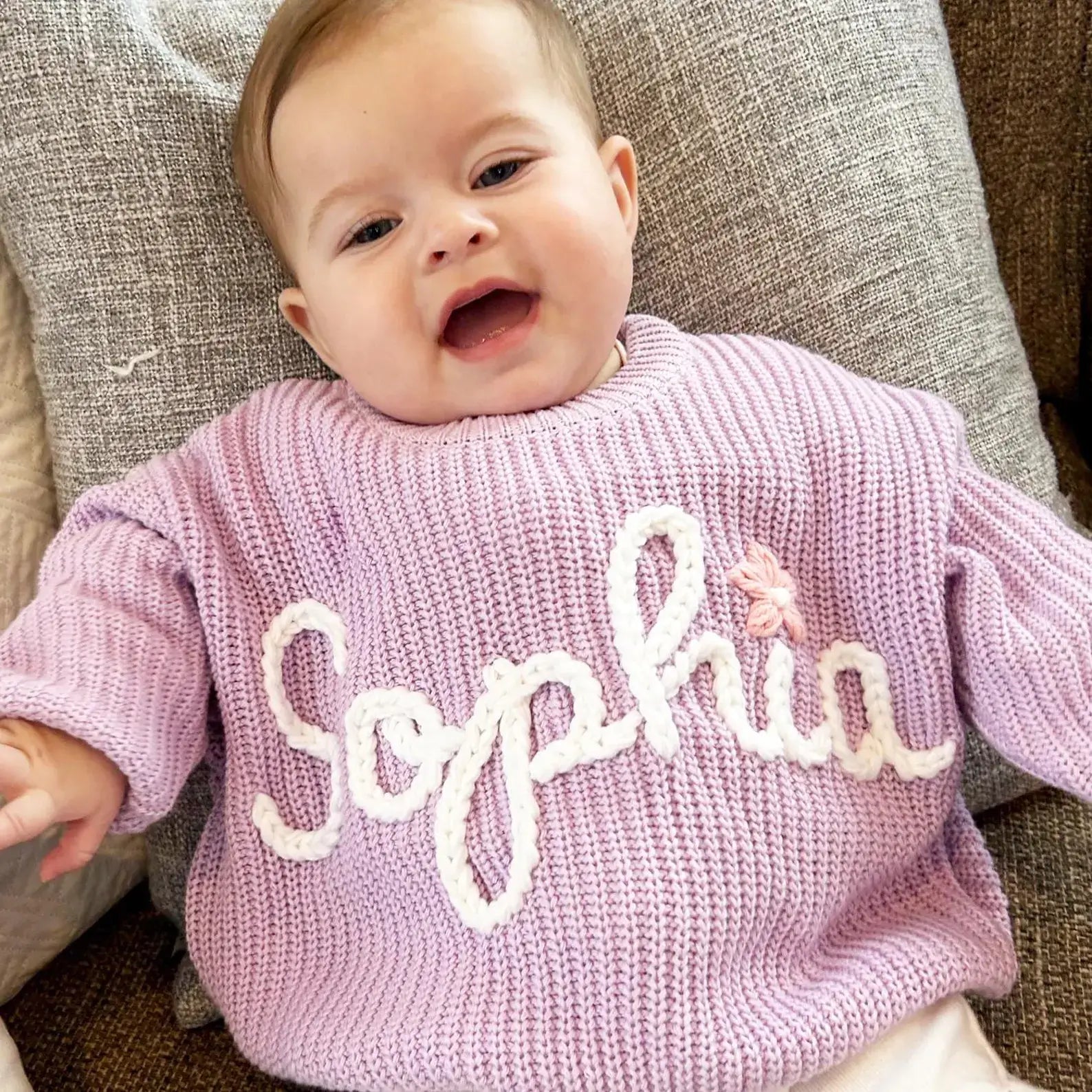 Custom Embroidered Baby Name Sweater – Light & Soft Personalized Gift