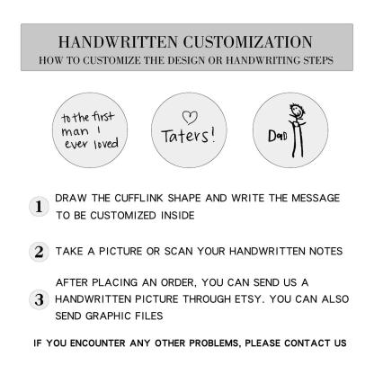 Custom Handwritten Cufflinks Set - Personalized Cufflinks for Any Occasions