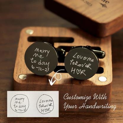 Custom Handwritten Cufflinks Set - Personalized Cufflinks for Any Occasions