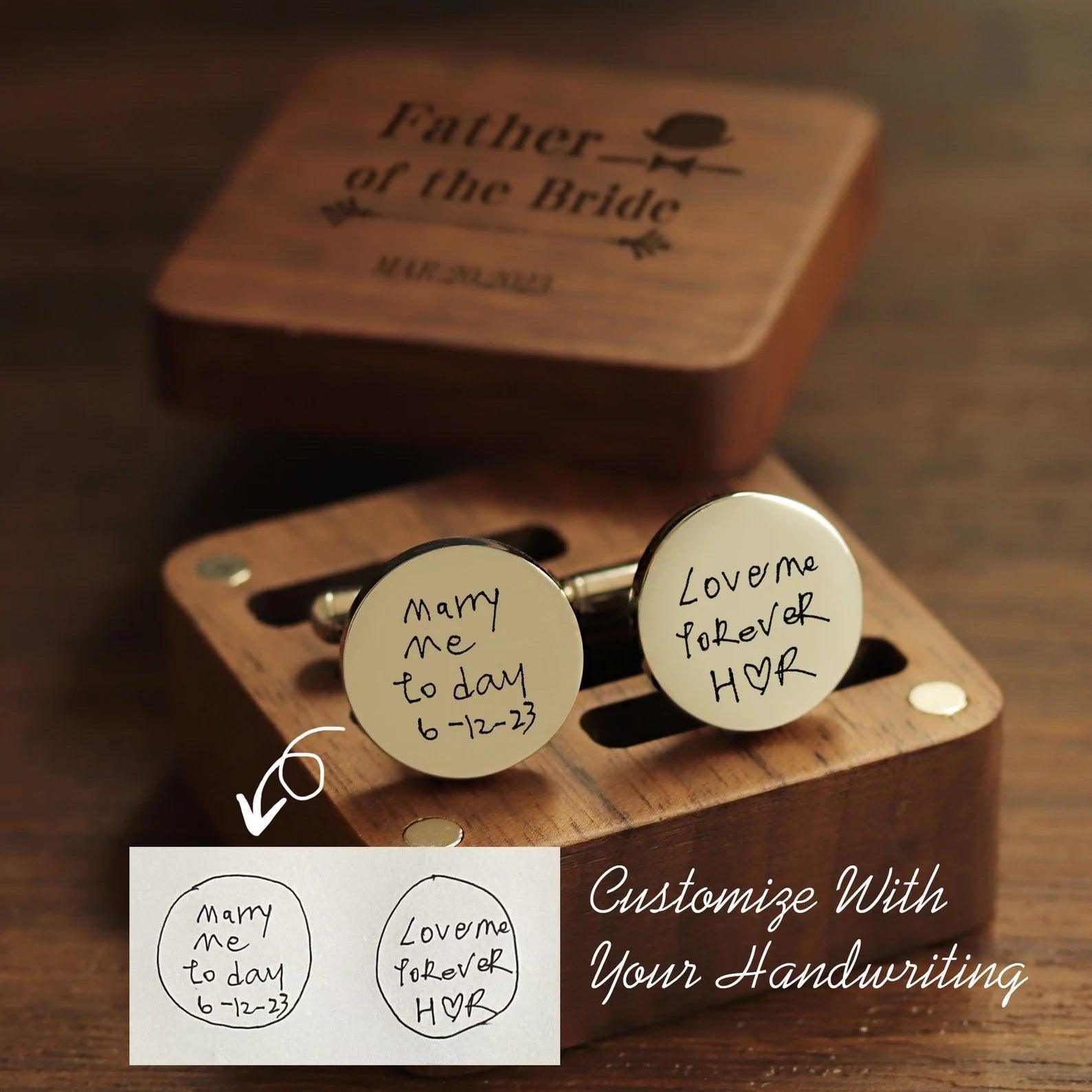 Custom Handwritten Cufflinks Set - Personalized Cufflinks for Any Occasions