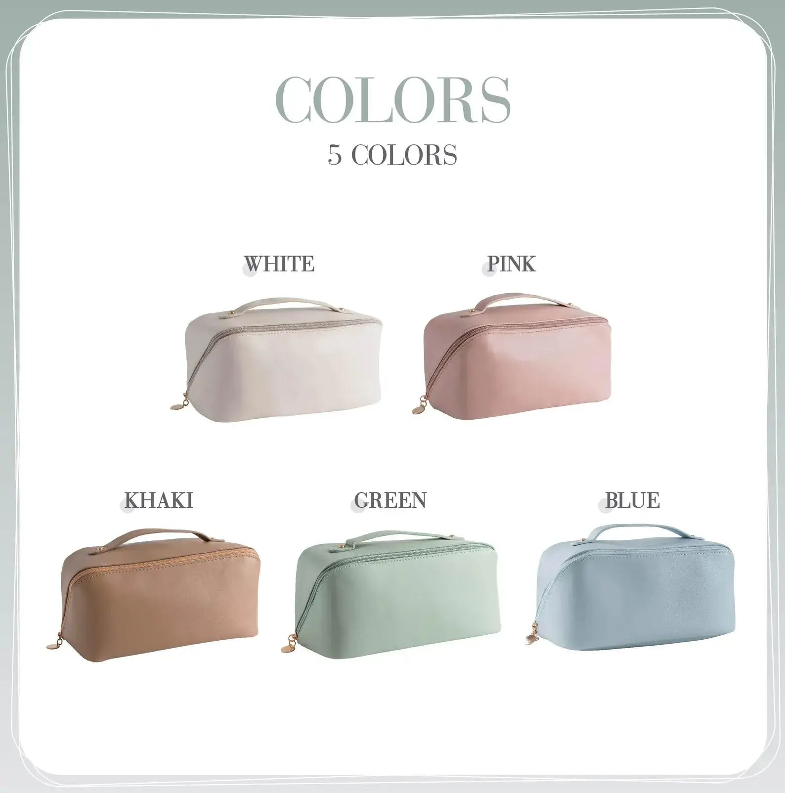 Custom Leather Makeup Bag - Personalized  Cosmetic Bag for Travel & Daily Use