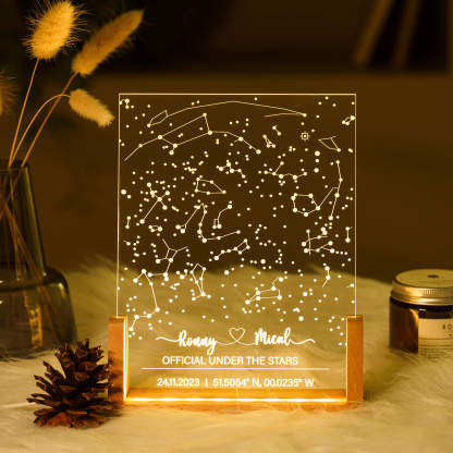 Custom Star Map Night Light - Personalized Night Light for Daily Use, Anniversaries & Special Occasions