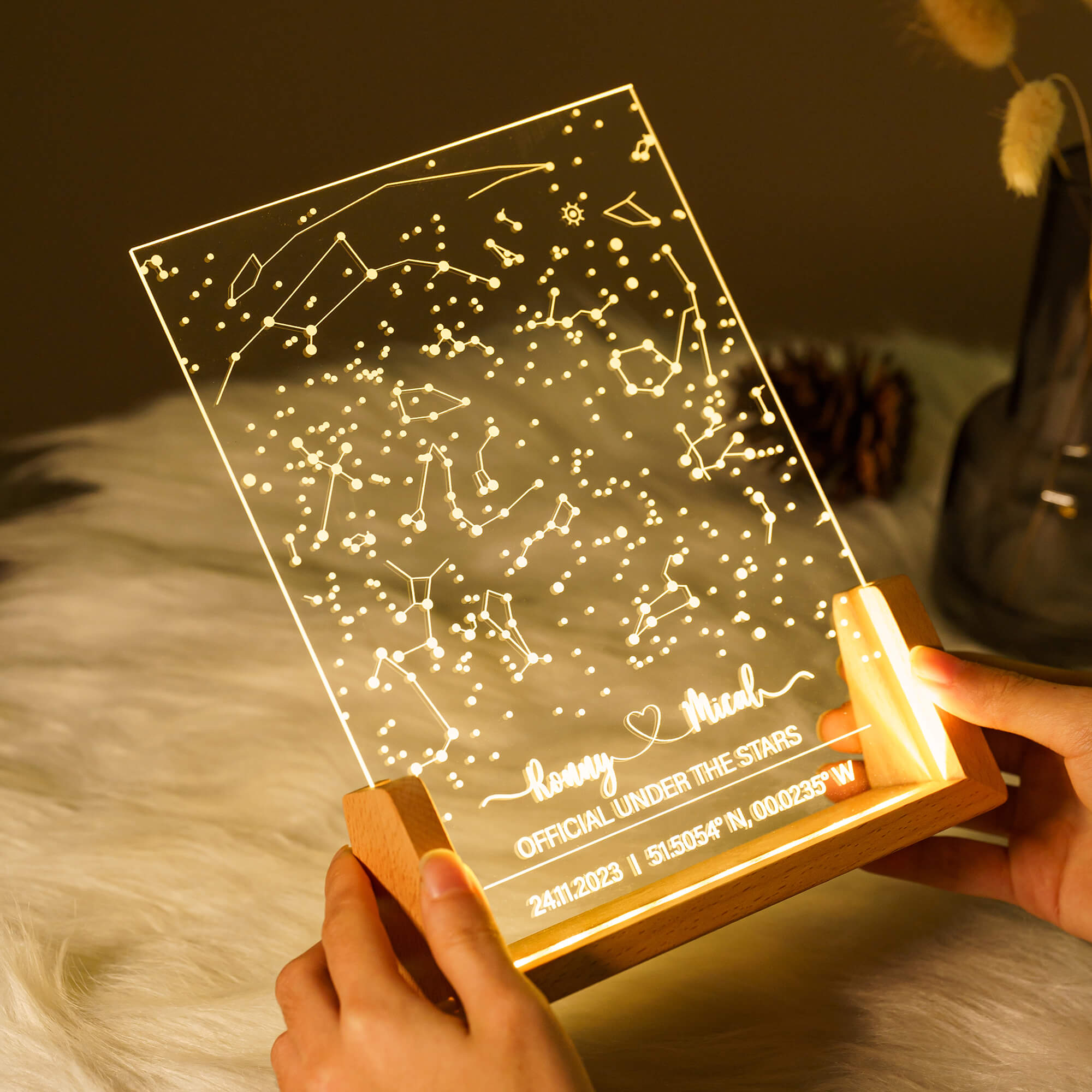 Custom Star Map Night Light - Personalized Night Light for Daily Use, Anniversaries & Special Occasions