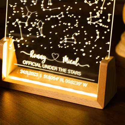 Custom Star Map Night Light - Personalized Night Light for Daily Use, Anniversaries & Special Occasions