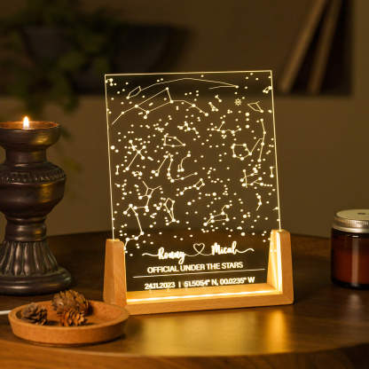 Custom Star Map Night Light - Personalized Night Light for Daily Use, Anniversaries & Special Occasions