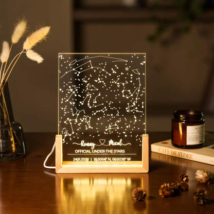 Custom Star Map Night Light - Personalized Night Light for Daily Use, Anniversaries & Special Occasions