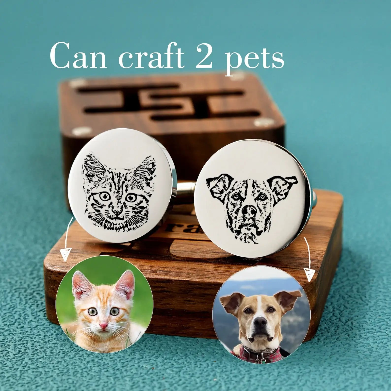 Customized Pet Cufflinks Set