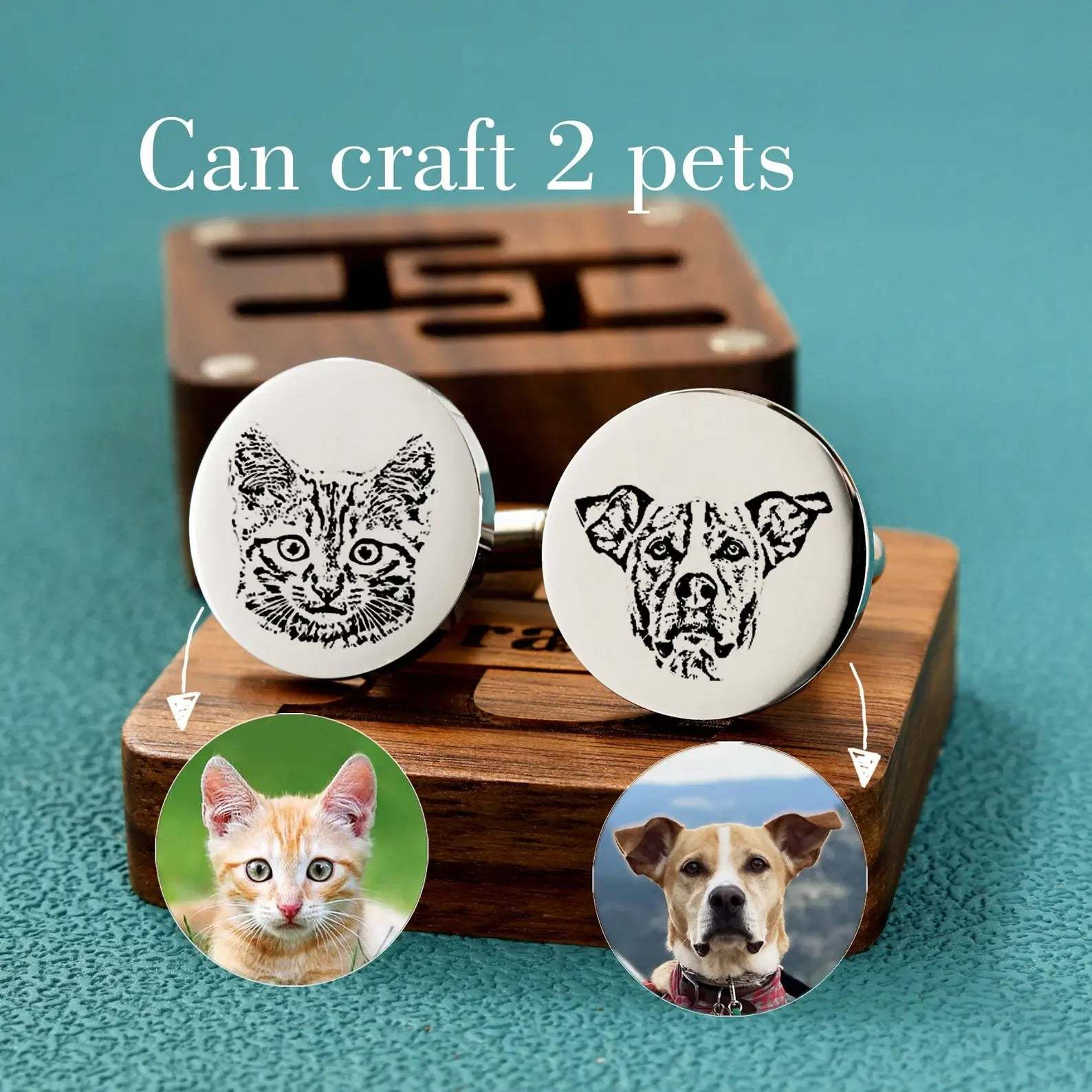 Customized Pet Cufflinks Set