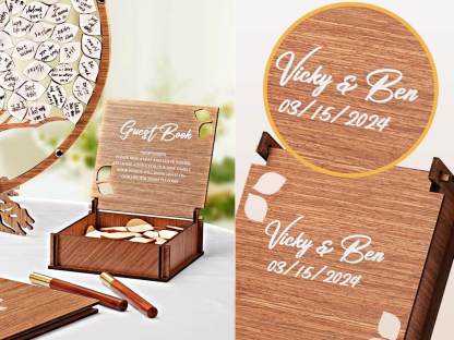 Family Tree Guest Book - Unique Wedding Guest Book Alternative with Personalized Leaves