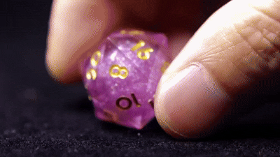 Pink Liquid Core DND Dice Set – Sharp D6 & D20, Birthday Gift for D&D Players