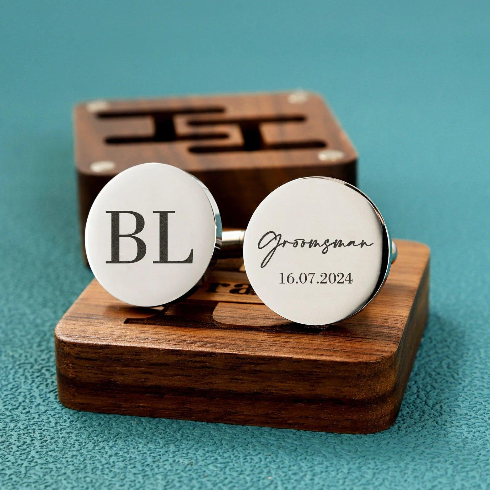 Groomsman + Initials - Cufflinks Set