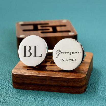 Groomsman + Initials - Cufflinks Set