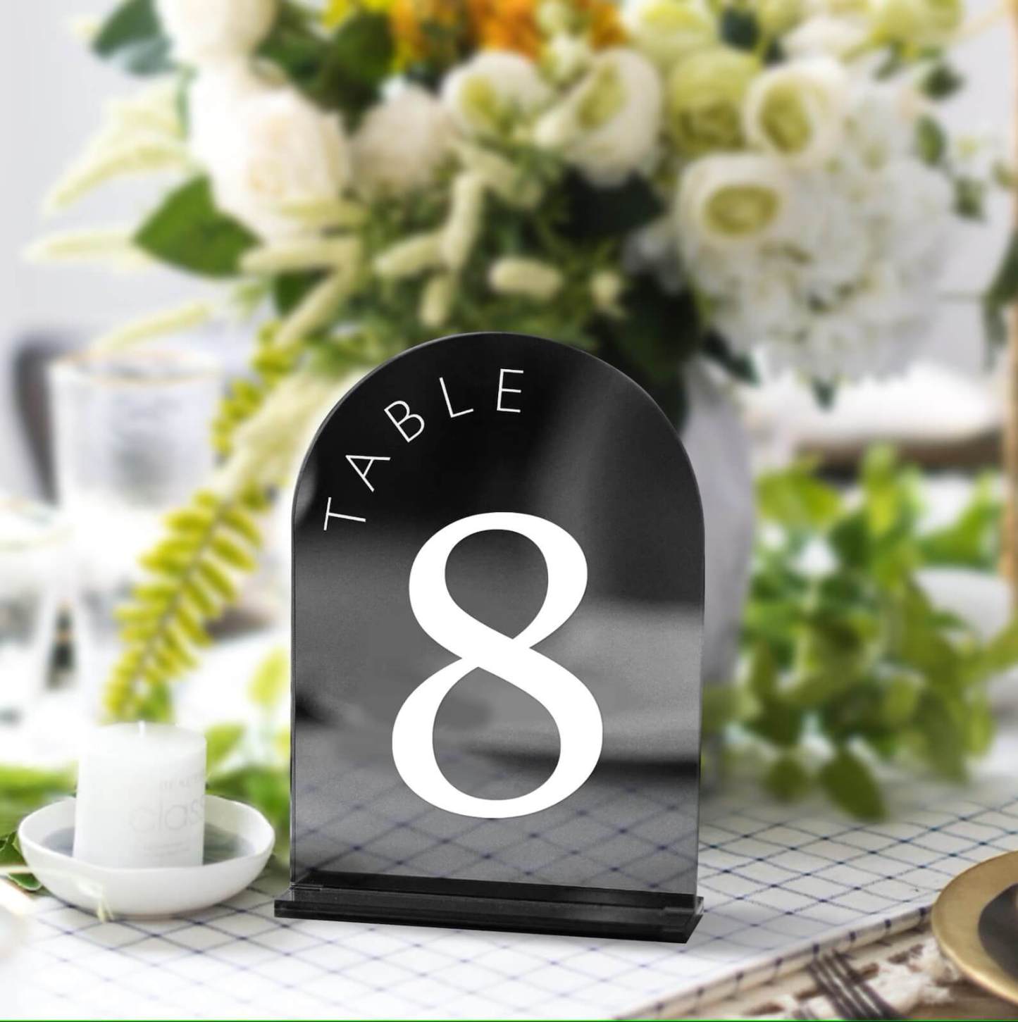 Mirror Arch Acrylic Table Number
