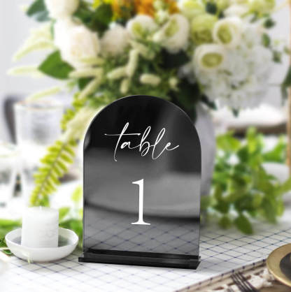 Mirror Arch Acrylic Table Number
