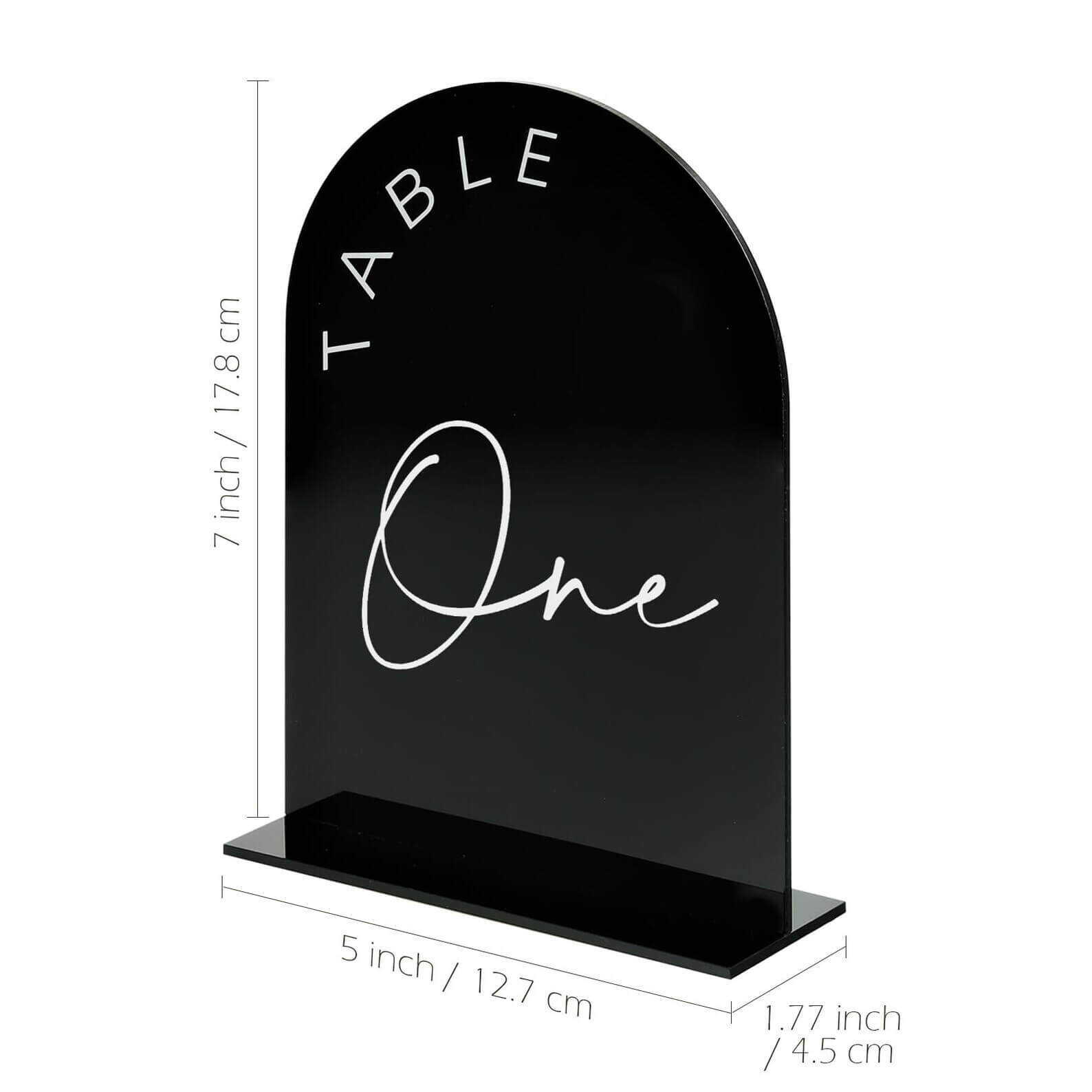 Mirror Arch Acrylic Table Number