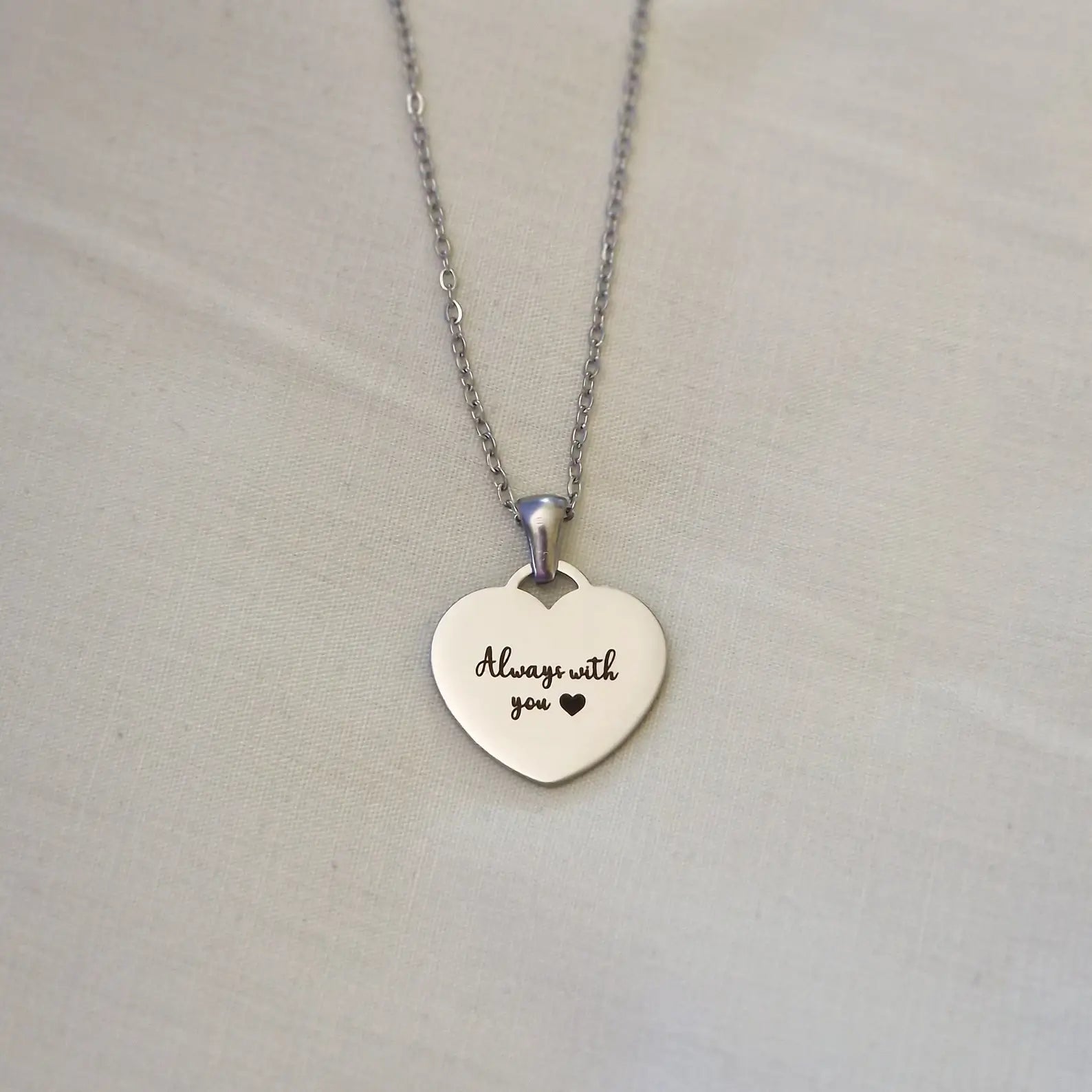 Personalised Engraved Heart Necklace | Custom Gift for Her
