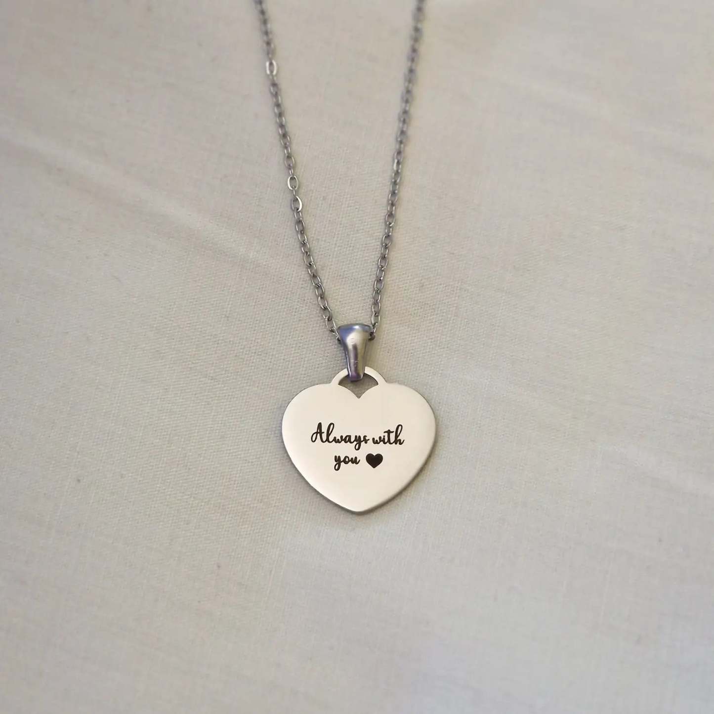 Personalised Engraved Heart Necklace | Custom Gift for Her