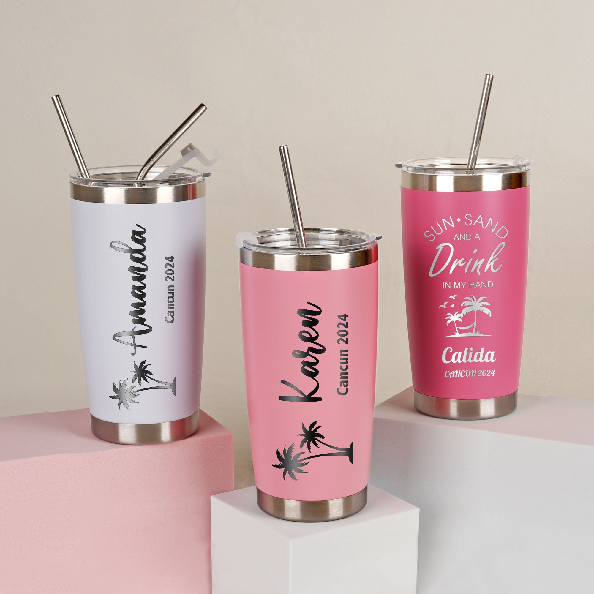 Personalized 20oz Cup for Travel Tumbler - Bachelorette Parties & Girls Weekend Gift
