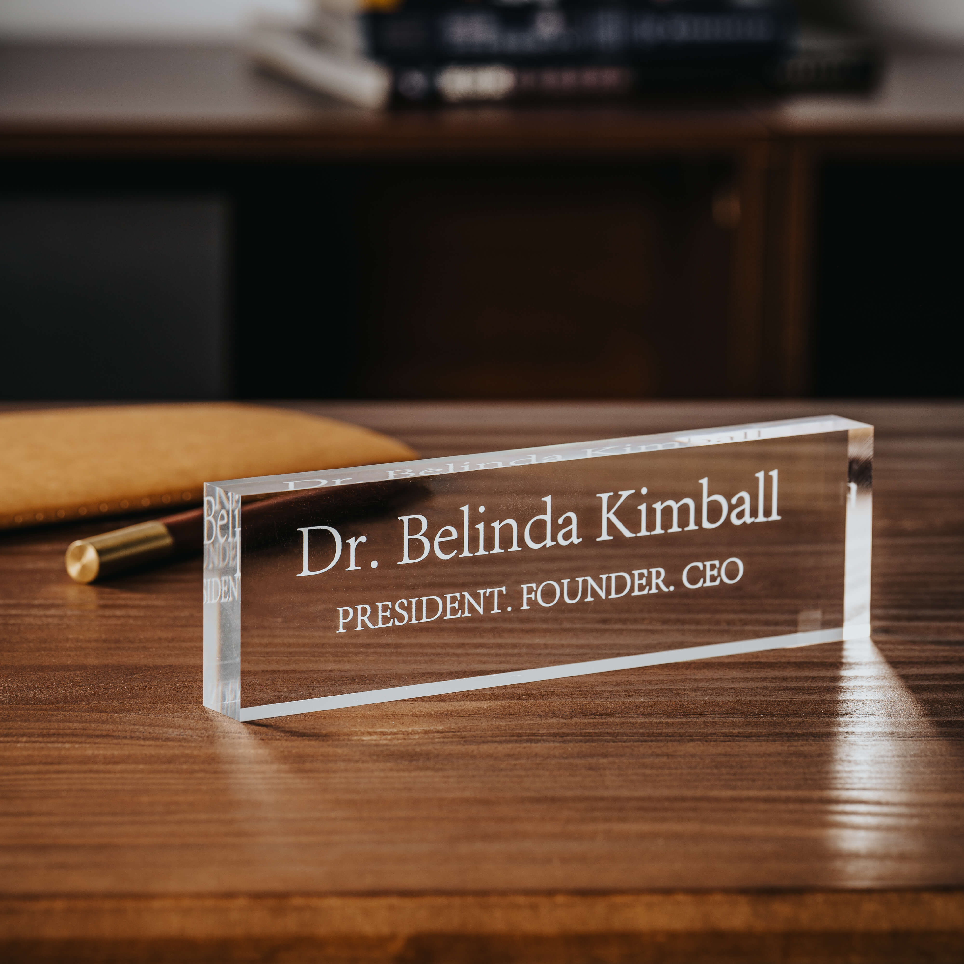 Personalized Acrylic Desk Name Plate – Custom Nameplate for Office or Workspace