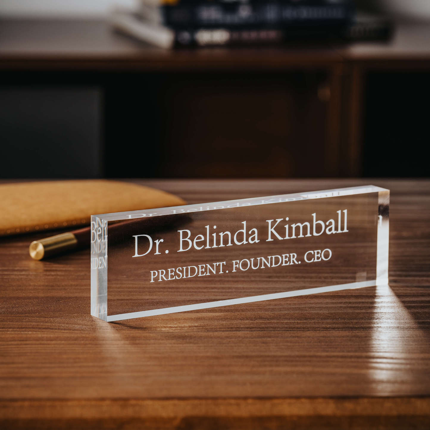 Personalized Acrylic Desk Name Plate – Custom Nameplate for Office or Workspace