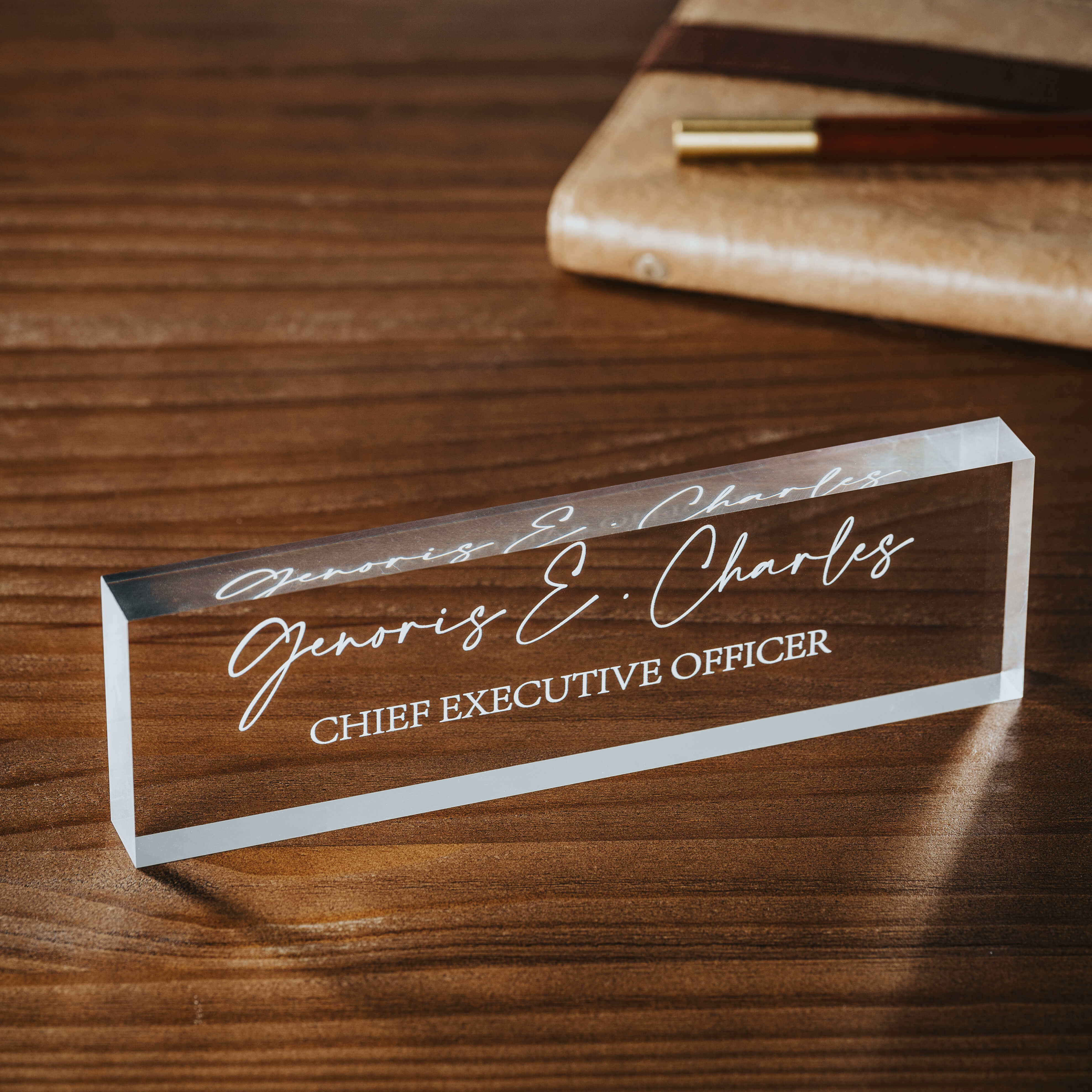 Personalized Acrylic Desk Name Plate – Custom Nameplate for Office or Workspace
