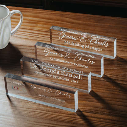 Personalized Acrylic Desk Name Plate – Custom Nameplate for Office or Workspace